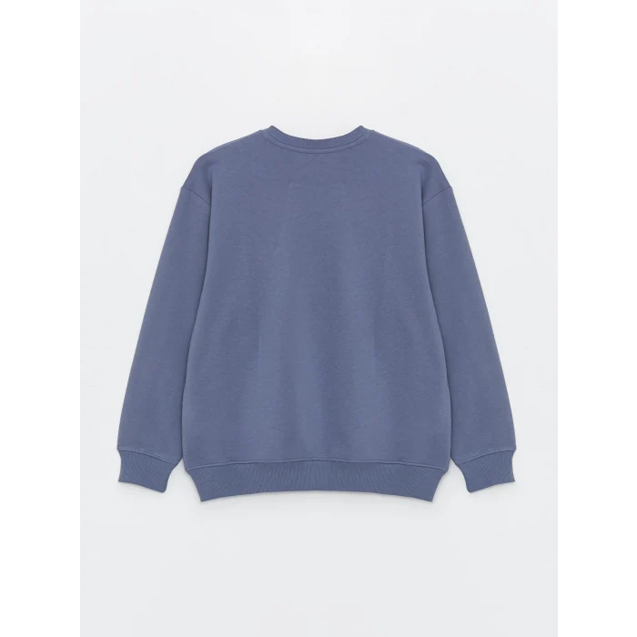 LCW Casual İNDİGO Bisiklet Yaka Uzun Kollu Erkek Kalın Sweatshirt