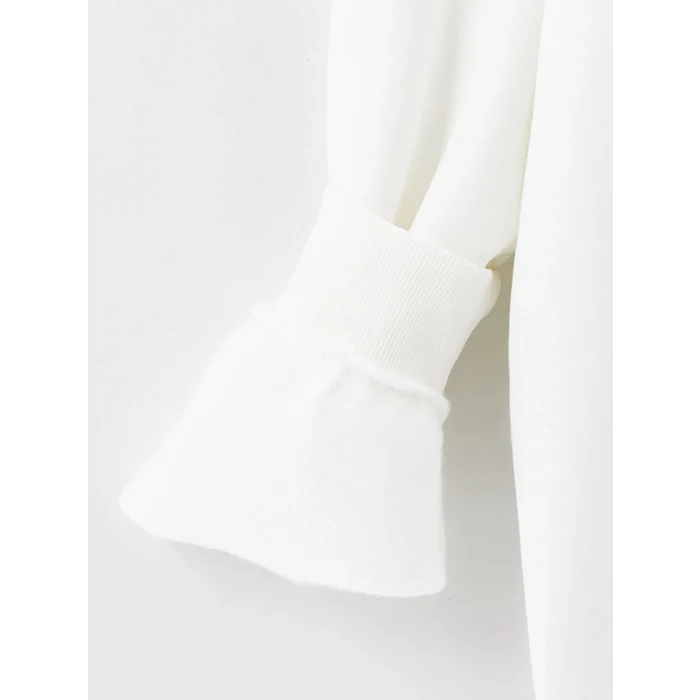 LCW Casual EKRU Uzun Kollu Baskılı Erkek Kalın Hoodie