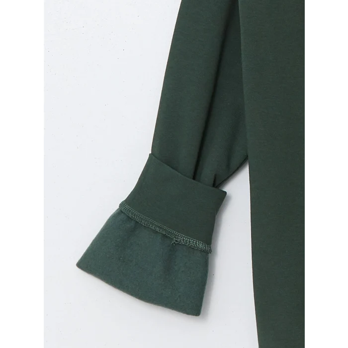 LCWAIKIKI Classic YEŞİL Uzun Kollu Baskılı Erkek Kalın Hoodie