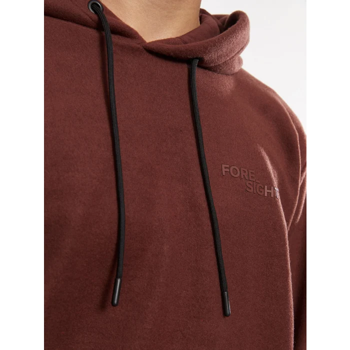 LCW Casual KAHVERENGİ Uzun Kollu Baskılı Erkek Kalın Hoodie