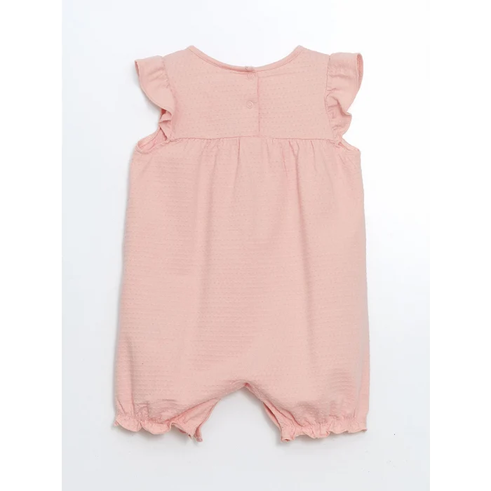 LCW baby PEMBE Bisiklet Yaka Kurdele Detaylı Kız Bebek Tulum