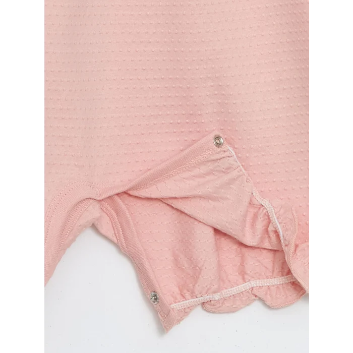 LCW baby PEMBE Bisiklet Yaka Kurdele Detaylı Kız Bebek Tulum