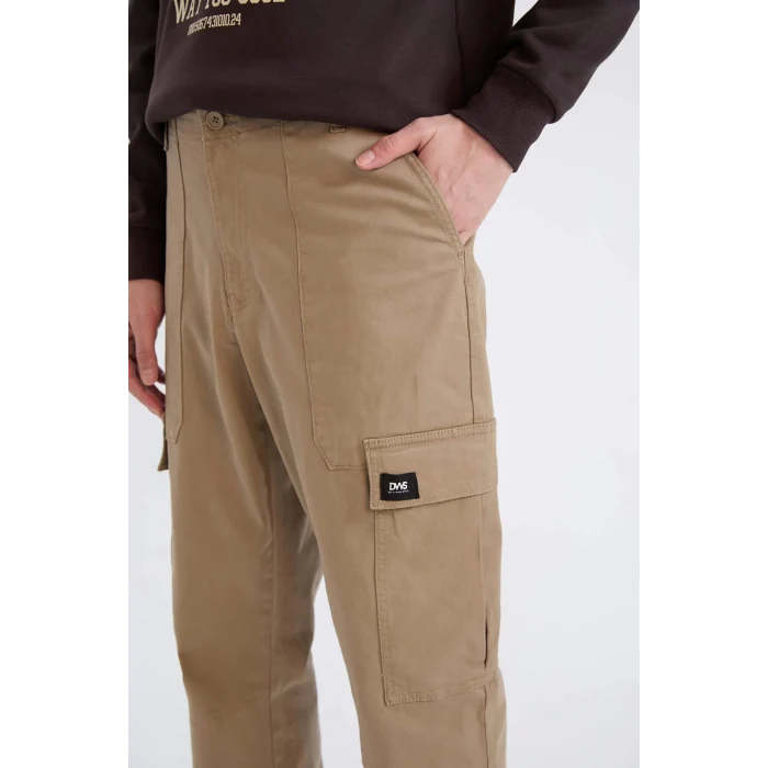 Defacto B4142 Bej Yazlık Kargo Cepli Düz Paça Pantolon