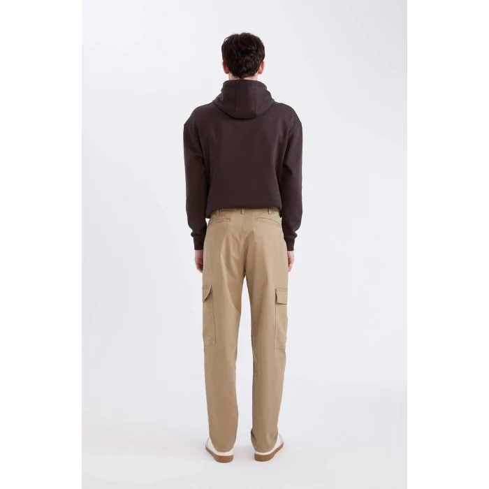 Defacto B4142 Bej Yazlık Kargo Cepli Düz Paça Pantolon