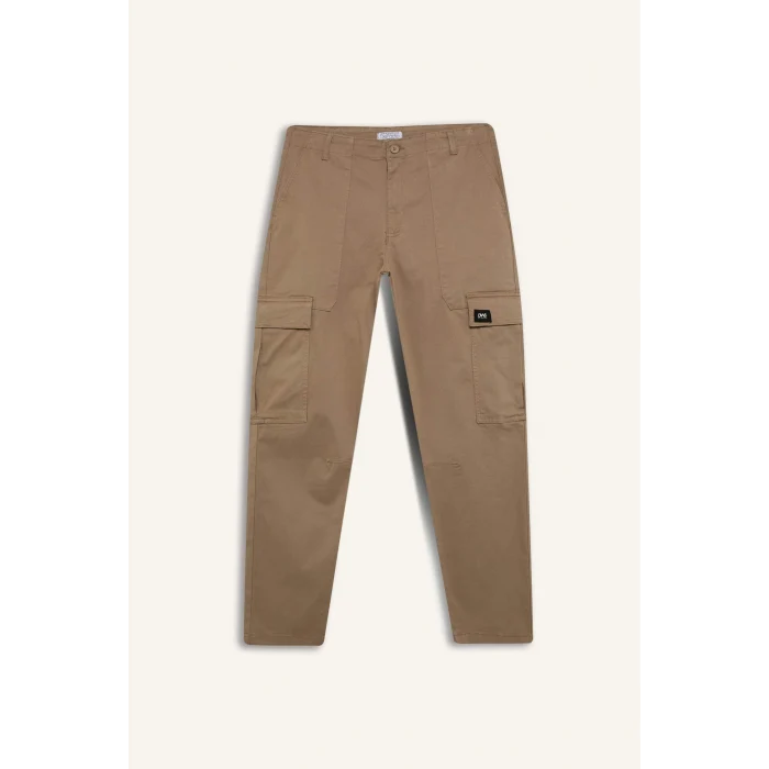 Defacto B4142 Bej Yazlık Kargo Cepli Düz Paça Pantolon