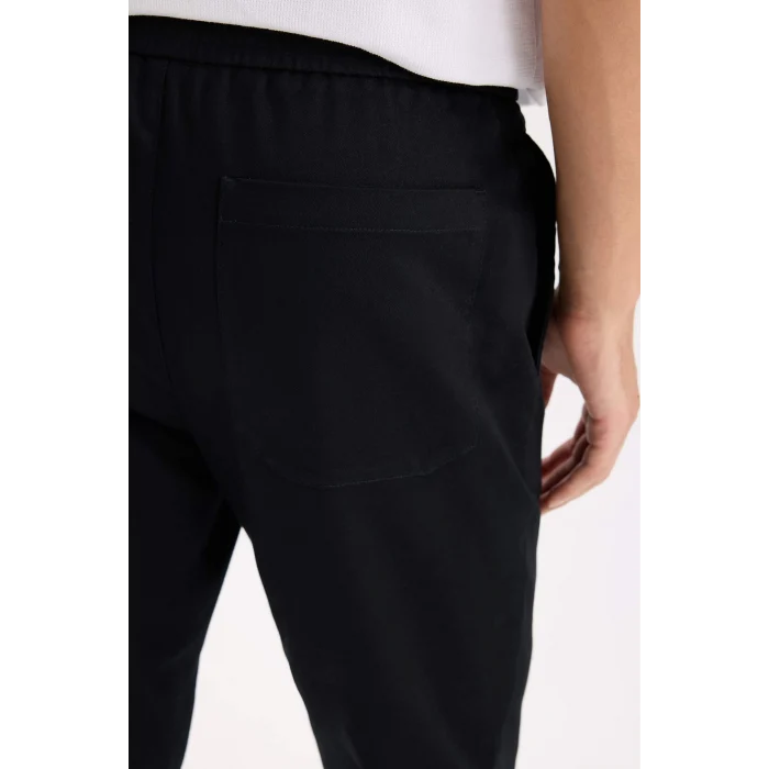 Defacto D5966 Siyah Yazlık Jogger Pantolon Penye Beli Bağcıklı Cepli