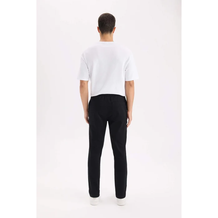 Defacto D5966 Siyah Yazlık Jogger Pantolon Penye Beli Bağcıklı Cepli