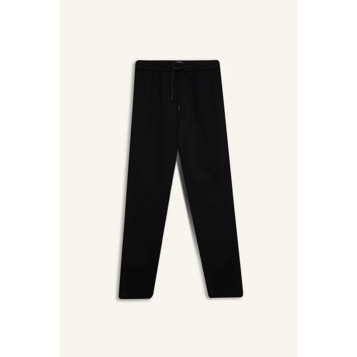 Defacto D5966 Siyah Yazlık Jogger Pantolon Penye Beli Bağcıklı Cepli