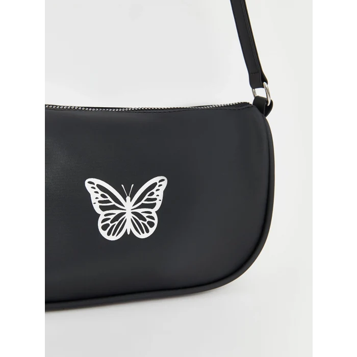 LCW ACCESSORIES SİYAH Kelebek Baskılı Kız Çocuk Kol Çantası