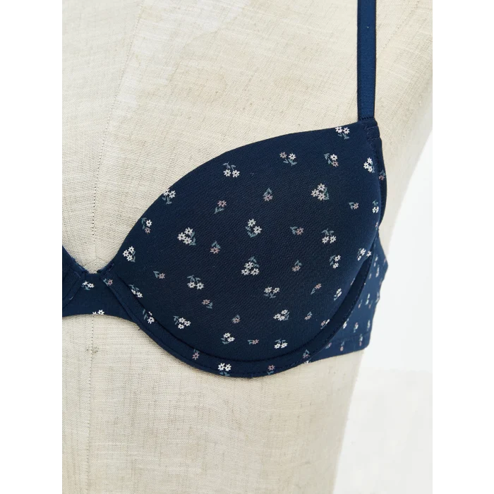 LCW DREAM LACİVERT Balenli Dolgusuz Çiçekli Tişört Sütyen