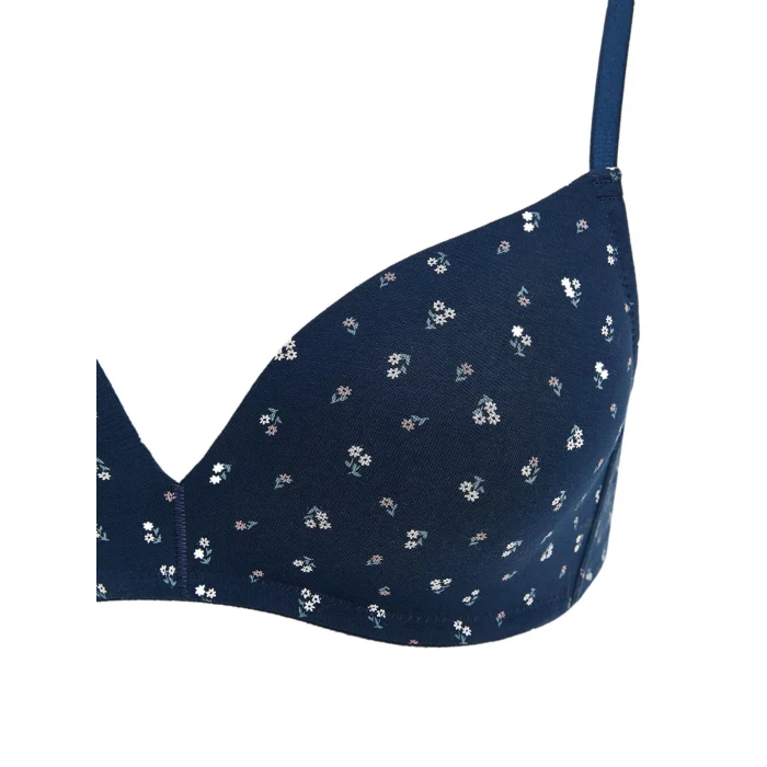 LCW DREAM LACİVERT Balensiz Dolgusuz Çiçekli Sütyen