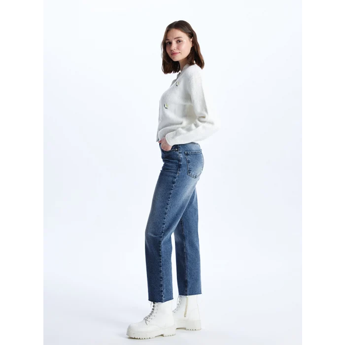 LCW Jeans İNDİGO Straight Fit Kadın Jean Pantolon