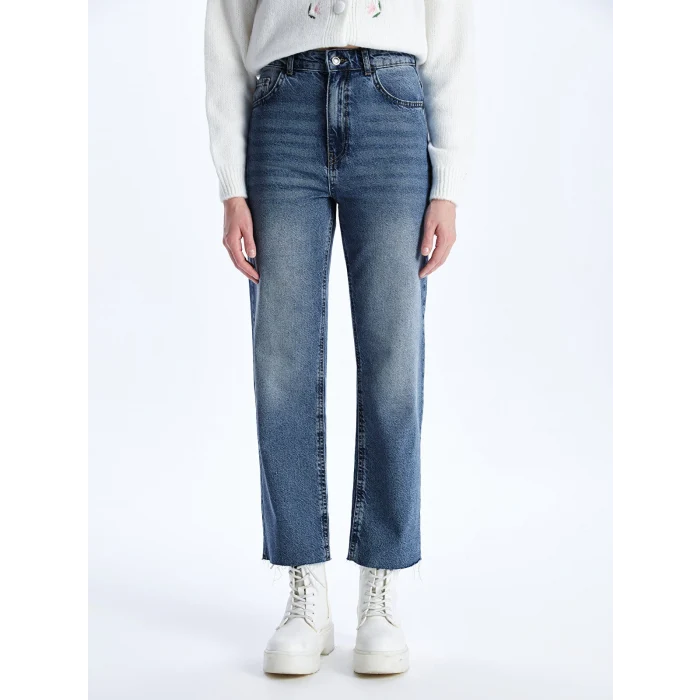 LCW Jeans İNDİGO Straight Fit Kadın Jean Pantolon