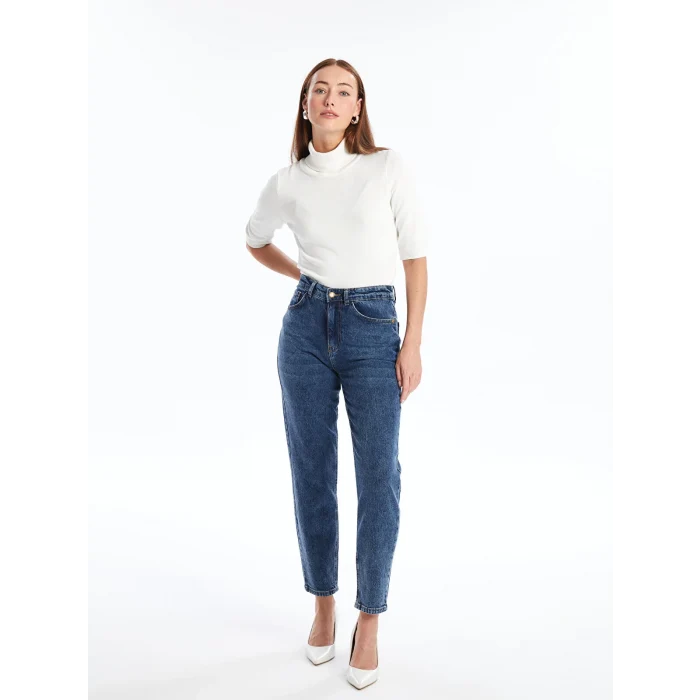 LCW Jeans İNDİGO Mom Fit Kadın Jean Pantolon