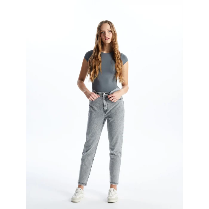 LCW Jeans GRİ Mom Fit Kadın Jean Pantolon