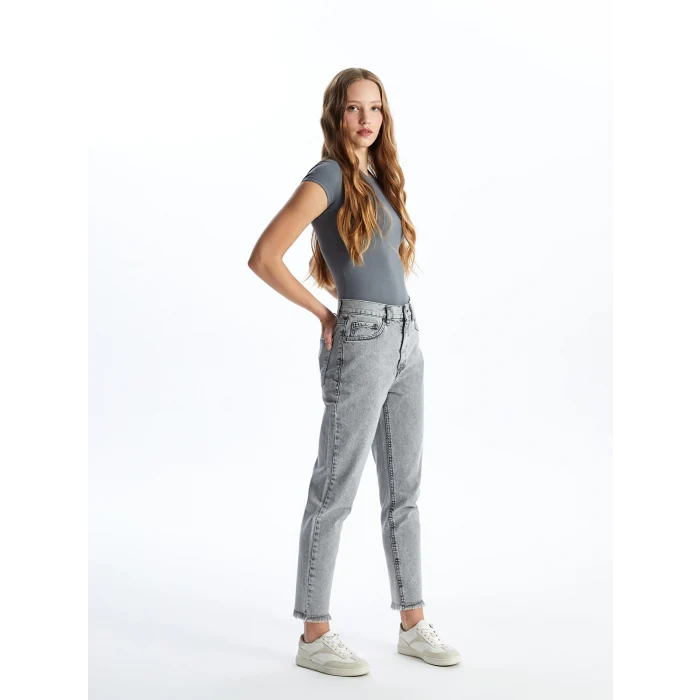 LCW Jeans GRİ Mom Fit Kadın Jean Pantolon