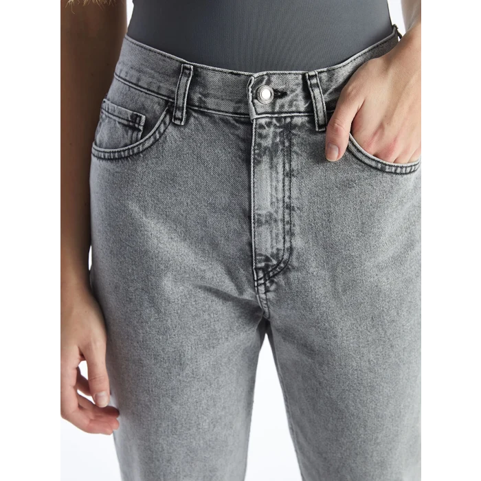 LCW Jeans GRİ Mom Fit Kadın Jean Pantolon