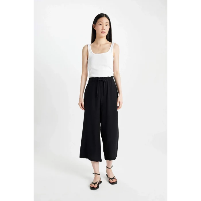 Defacto A6764 Siyah Kapri Düz Paça Kapri