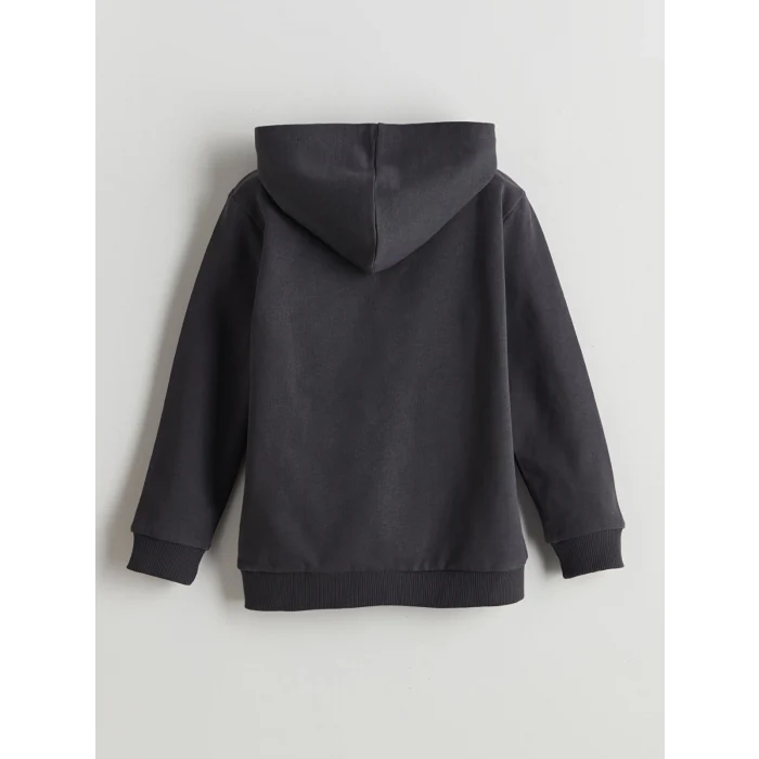 LCW Kids ANTRASİT Kapüşonlu Erkek Çocuk Fermuarlı Sweatshirt