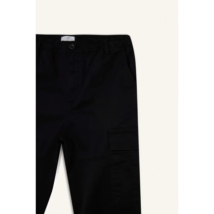 Defacto C9163 Siyah Regular Gabardin Jogger Pantolon Kargo Cepli Beli Paçası Lastikli