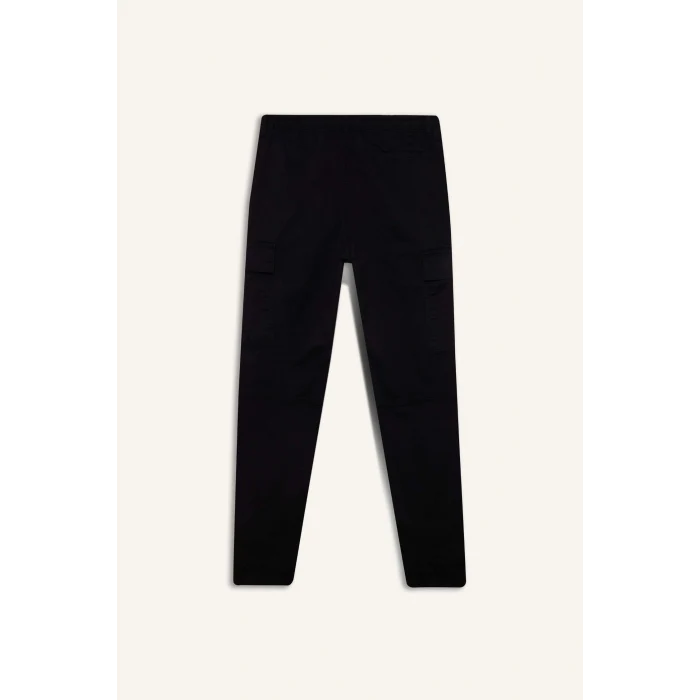 Defacto C9163 Siyah Regular Gabardin Jogger Pantolon Kargo Cepli Beli Paçası Lastikli