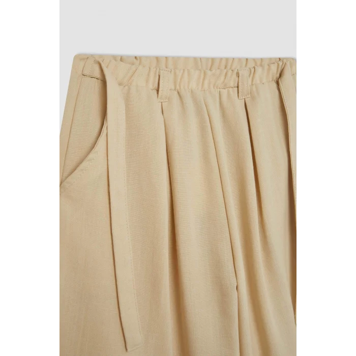 Defacto C0273 Bej Kız Çocuk Wide Leg Geniş Paça Pantolon