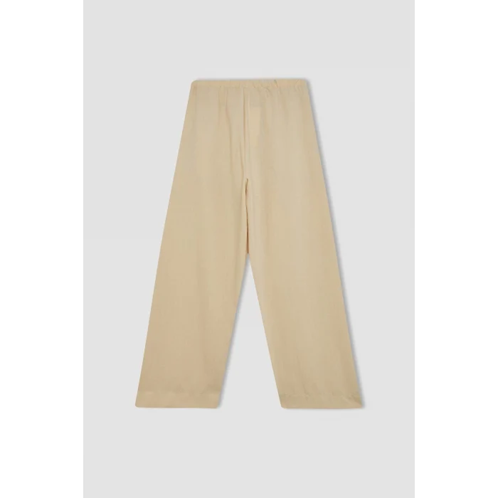 Defacto C0273 Bej Kız Çocuk Wide Leg Geniş Paça Pantolon