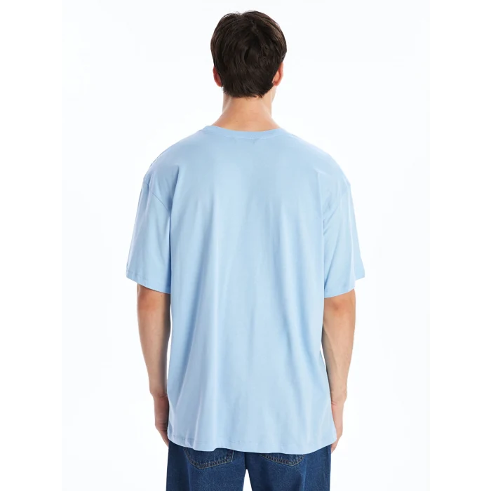 XSIDE LİLA Bisiklet Yaka Kısa Kollu Baskılı Penye Erkek Tişört