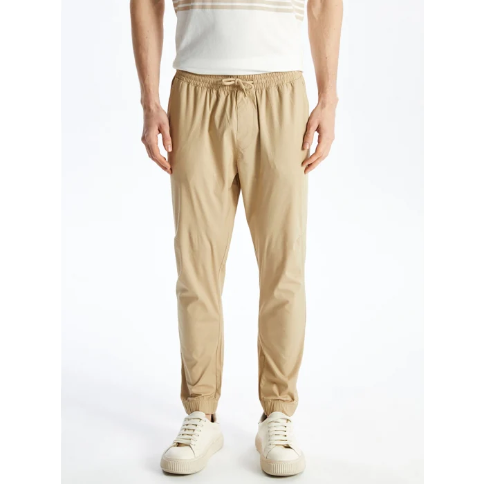XSIDE BEJ Standart Kalıp Gabardin Erkek Jogger Pantolon