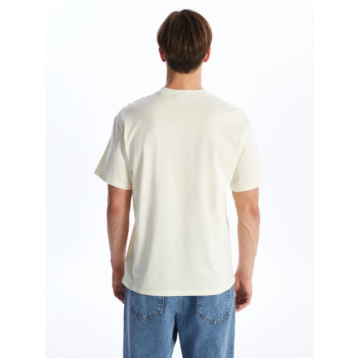 XSIDE BEJ Bisiklet Yaka Kısa Kollu Baskılı Penye Erkek Tişört