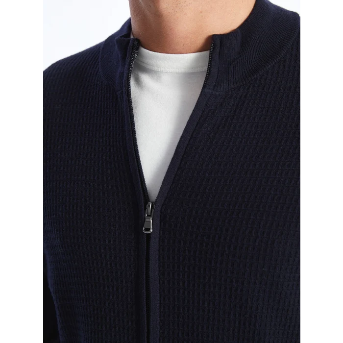 LCWAIKIKI Classic LACİVERT Standart Kalıp Dik Yaka Erkek Triko Hırka