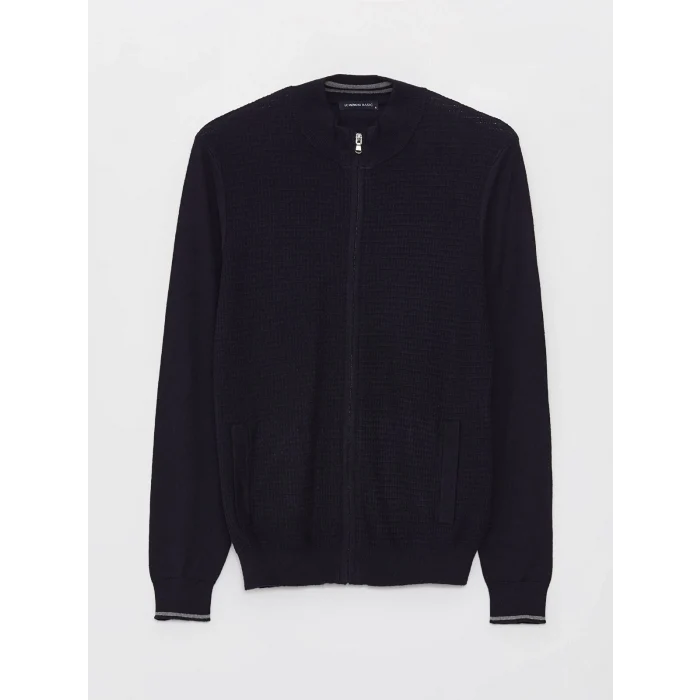 LCWAIKIKI Classic LACİVERT Standart Kalıp Dik Yaka Erkek Triko Hırka