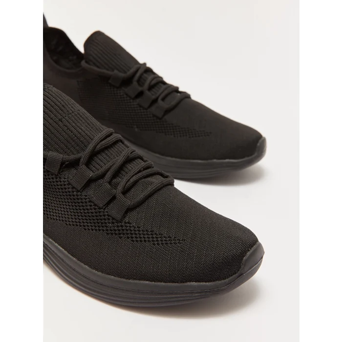 LCW STEPS SİYAH Bağcıklı File Detaylı Erkek Spor Ayakkabı