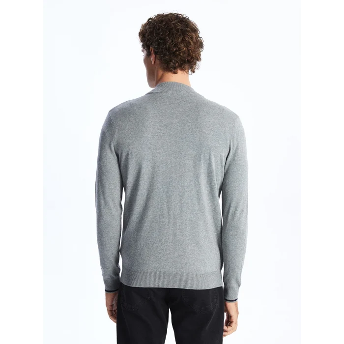 LCWAIKIKI Classic GRİ Standart Kalıp Dik Yaka Erkek Triko Hırka