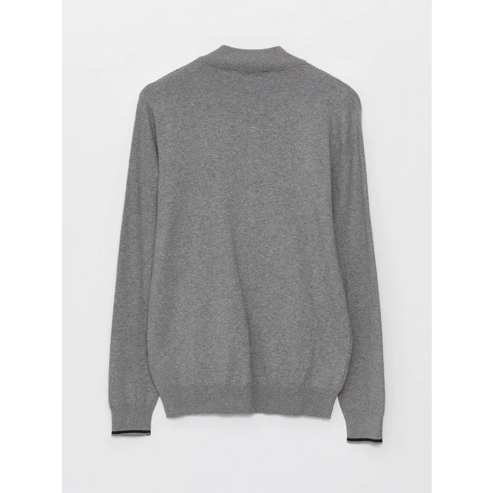 LCWAIKIKI Classic GRİ Standart Kalıp Dik Yaka Erkek Triko Hırka