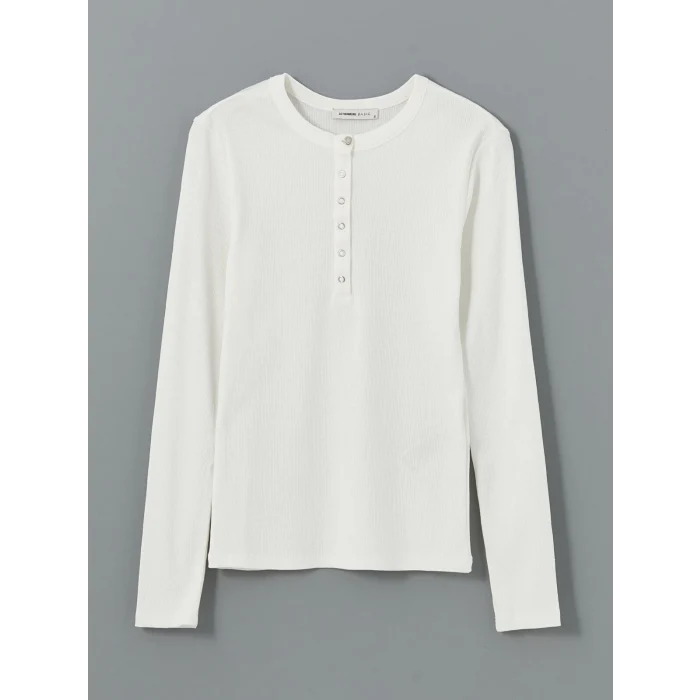 LCWAIKIKI Basic BEYAZ Bisiklet Yaka Kadın Body