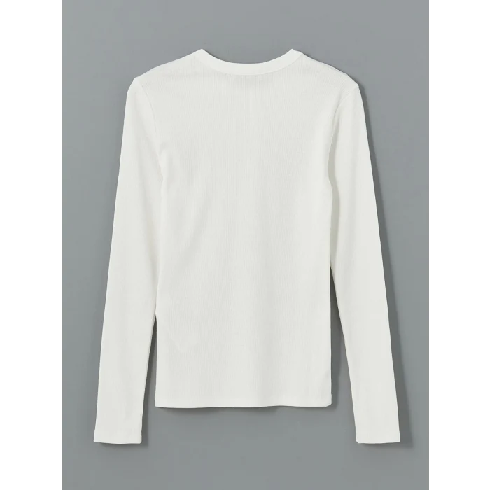 LCWAIKIKI Basic BEYAZ Bisiklet Yaka Kadın Body