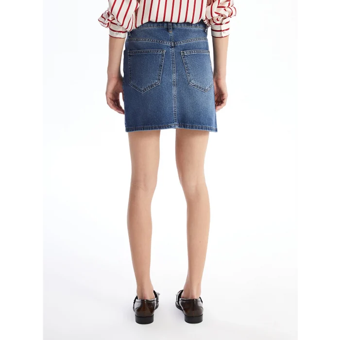 LCW Vision İNDİGO Standart Fit Kadın Jean Etek