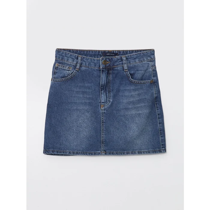 LCW Vision İNDİGO Standart Fit Kadın Jean Etek