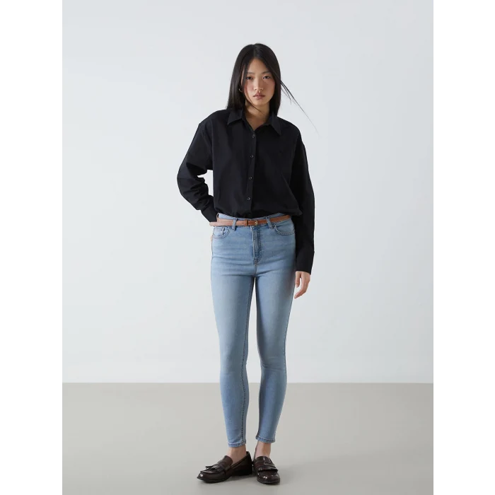 LCW Jeans İNDİGO Beli Kemerli Jüpiter Süper Skinny Fit Jean Pantolon