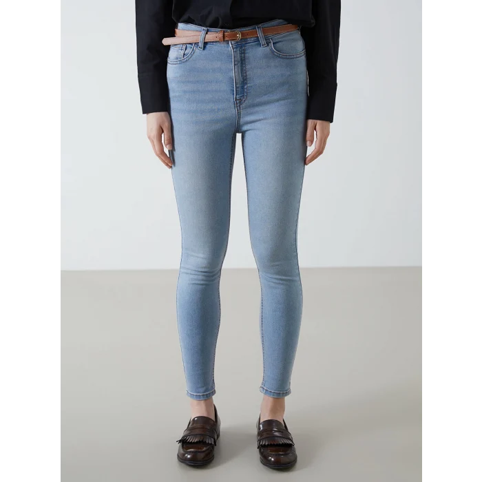 LCW Jeans İNDİGO Beli Kemerli Jüpiter Süper Skinny Fit Jean Pantolon