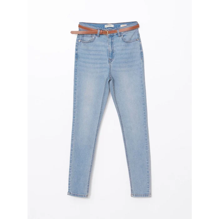 LCW Jeans İNDİGO Beli Kemerli Jüpiter Süper Skinny Fit Jean Pantolon