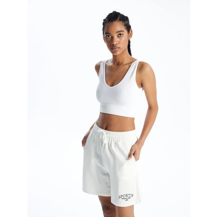 XSIDE ACTIVE BEYAZ V Yaka Düz Seamless Kadın Spor Büstiyer