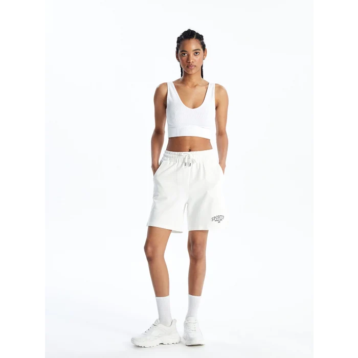 XSIDE ACTIVE BEYAZ V Yaka Düz Seamless Kadın Spor Büstiyer