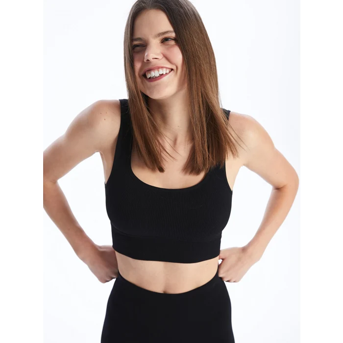 XSIDE SİYAH U Yaka Seamless Kadın Sporcu Büstiyer