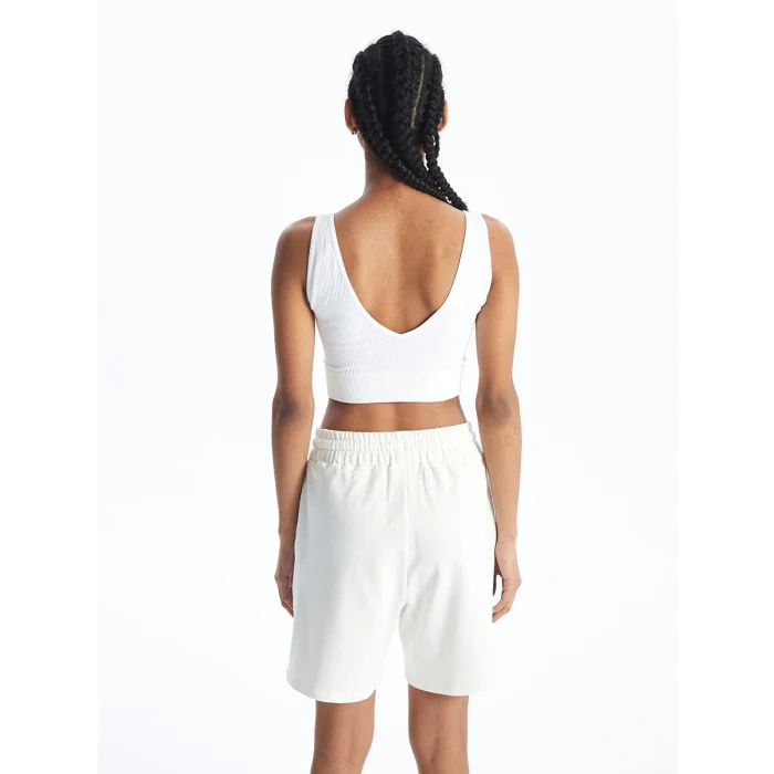 XSIDE ACTIVE BEYAZ V Yaka Düz Seamless Kadın Spor Büstiyer