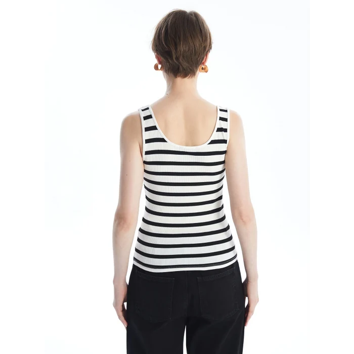 LCW Vision EKRU U Yaka Çizgili Kadın Atlet