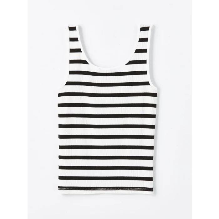 LCW Vision EKRU U Yaka Çizgili Kadın Atlet