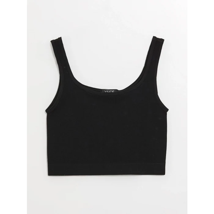 XSIDE ACTIVE SİYAH U Yaka Crop Kadın Sporcu Atleti