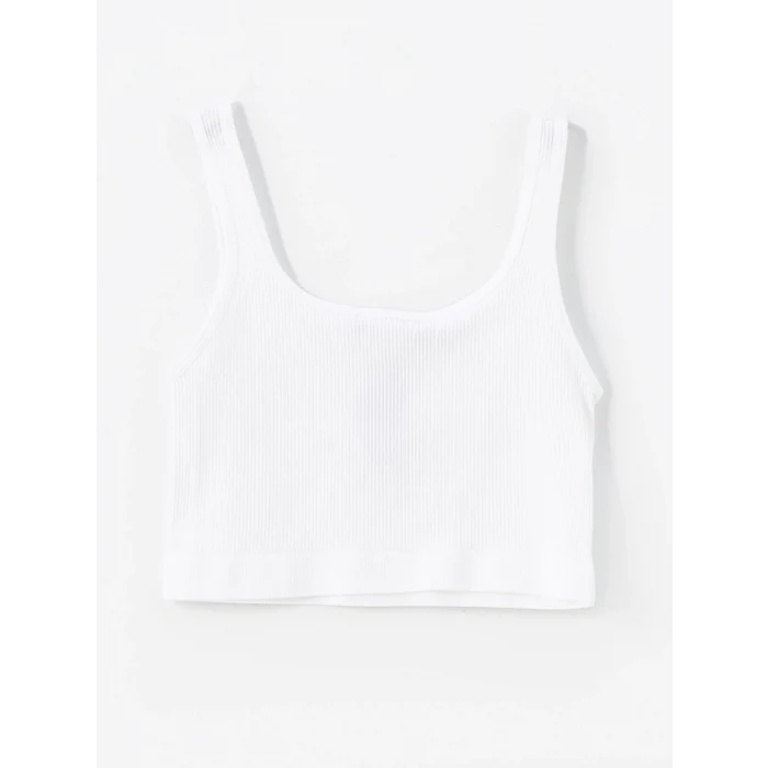 XSIDE ACTIVE BEYAZ U Yaka Crop Kadın Sporcu Atleti